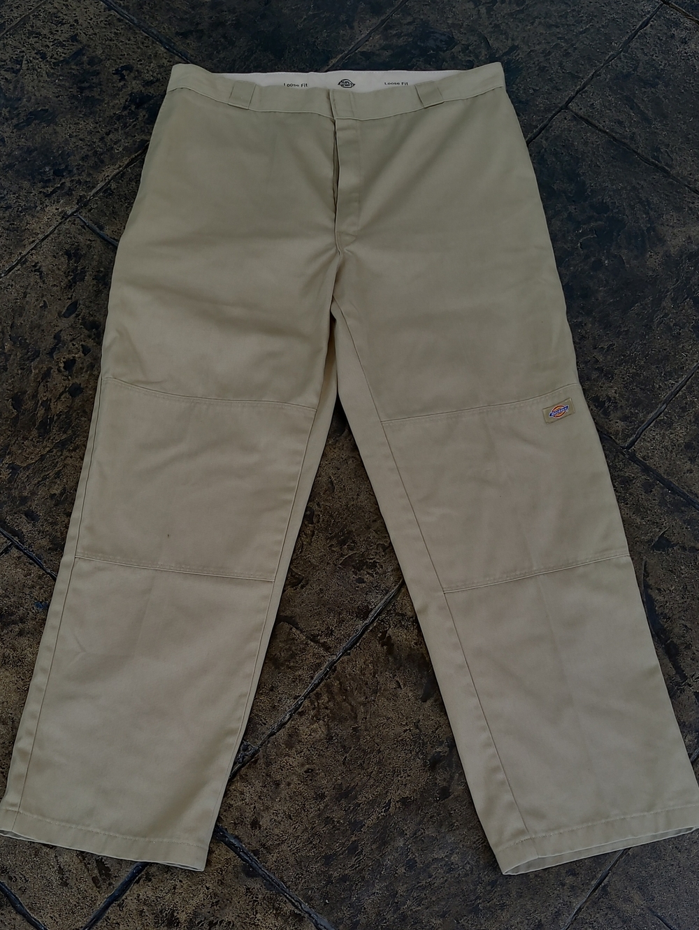 Dickies Mens 40 x 34 Khaki Tan Work Loose Fit Pants